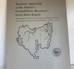 1976- Summary Appraisals of Nation’s Ground-water Resources Great Basin Region- Geological Survey Professional Paper