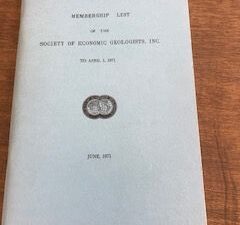 1971- Membership List of the society of economic Geologists, INC