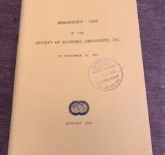 1968- Membership list of the society of economic geologists, Inc