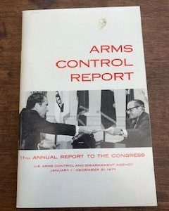 1971- Arms control report- U.S Arms control and Disarmament agency
