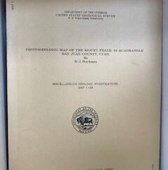 1956- Photogeologic Map of the Mount. Peale-10 Quadrangle San Juan Country, Utah,