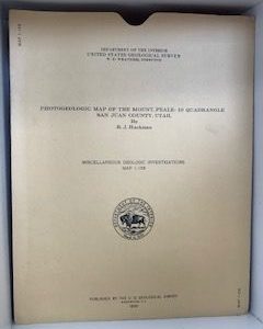 1956- Photogeologic Map of the Mount. Peale-10 Quadrangle San Juan Country, Utah,