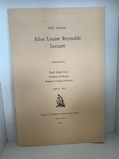 1993- Alice Louise Reynolds Lecture- Paul Alan Cox- Fifth Annual