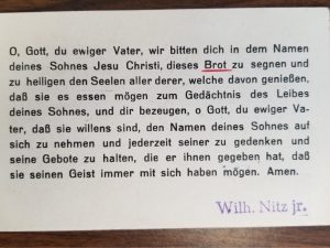 LDS Sacrament Card in German