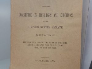 1906 – Proceedings Before the Committee on Privileges and Elections of the United States Senate (Vol IV Only) – Senate
