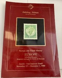 1989- Habsburg Feldman: Stamps and Postal History Europe Zurich international Hotel November 27- December 1, 1989- David Feldman