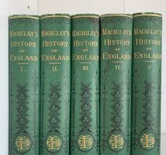 1877- Macaulay’s History of England (5 Vol. Set)- Thomas Babington Maculay