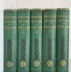 1877- Macaulay's History of England (5 Vol. Set)- Thomas Babington Maculay
