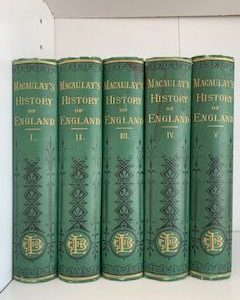 1877- Macaulay’s History of England (5 Vol. Set)- Thomas Babington Maculay