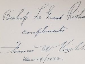 Book Inscribed and Signed by Author – Inscribed to Presiding Bishop LeGrand Richards – A New Witness for Christ in America Vol.1 – Francis W. Kirkham