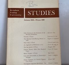 1960- Brigham Young University Studies Autumn 1959-1960- Brigham Young University- RARE!