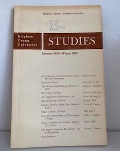 1960- Brigham Young University Studies Autumn 1959-1960- Brigham Young University- RARE!