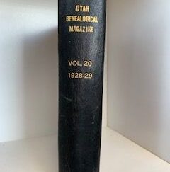 1929- Utah Genealogical Magazine Vol.20 1928-29- Elder John A. Widtsoe