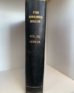 1929- Utah Genealogical Magazine Vol.20 1928-29- Elder John A. Widtsoe