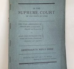In the Supreme Court of the State of Utah: The Utah Association of Credit vs. Home Fire Insurance company of Utah- Moyle & Van and O.W Moyle