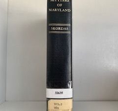 1974- The Early Settlers of Maryland- Skordas- Gust Skordas