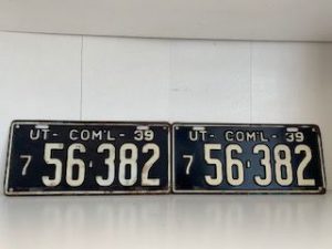 1939- 2 Utah Commercial license plates