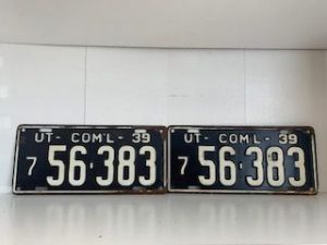 1939- 2 Utah Commercial license plates