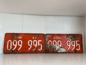 1959-  Front and Back Old Utah License Plates