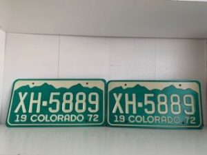 1972- Old Colorado License Plate