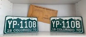 1970- Old Colorado License Plates