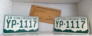 1969- Old Colorado License Plate