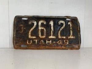 1949- Old Utah License Plate
