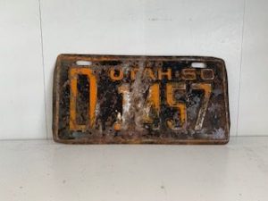 1950- Old Utah License Plate