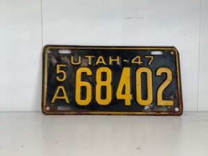 1947- Old Utah License Plate