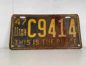 1947- Old Utah License Place