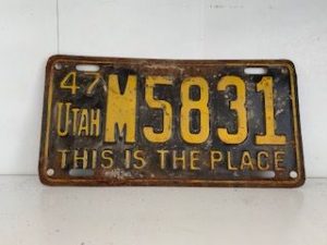 1947- Old Utah License Plates