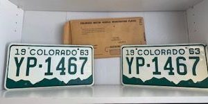 1963- Front and Back Old Colorado License Plate