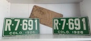 1926- Front and Back Old Colorado License Plate