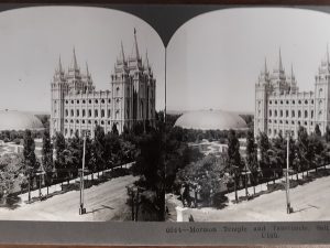 Keystone View Company Stereoview Card: “6044—Mormon Temple and Tabernacle, Salt Lake City, Utah” (1913)