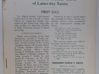 Eighty Fourth Semi-Annual Conference of the Church of Jesus Christ of Latter-day Saints: October 4, 1913 (1913)