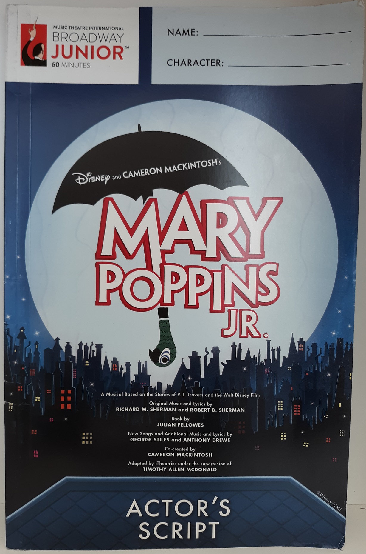 Mary Popins Jr.: Actor's Script (2017) ~ by Disney, and Cameron Mackintosh  – Eborn Books
