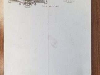 Hotel Utah Stationary / Letterhead --- 5 1/2" x 8 1/2" --- [Now the Joseph Smith Memorial Building]