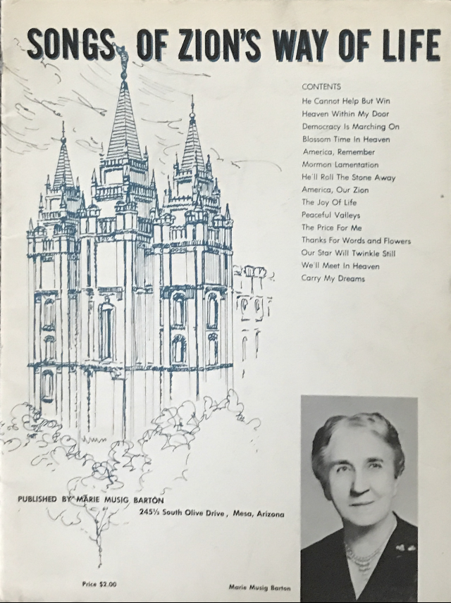 1958 ~ Marie Musig Barton ~ Songs of Zion’s Way of Life