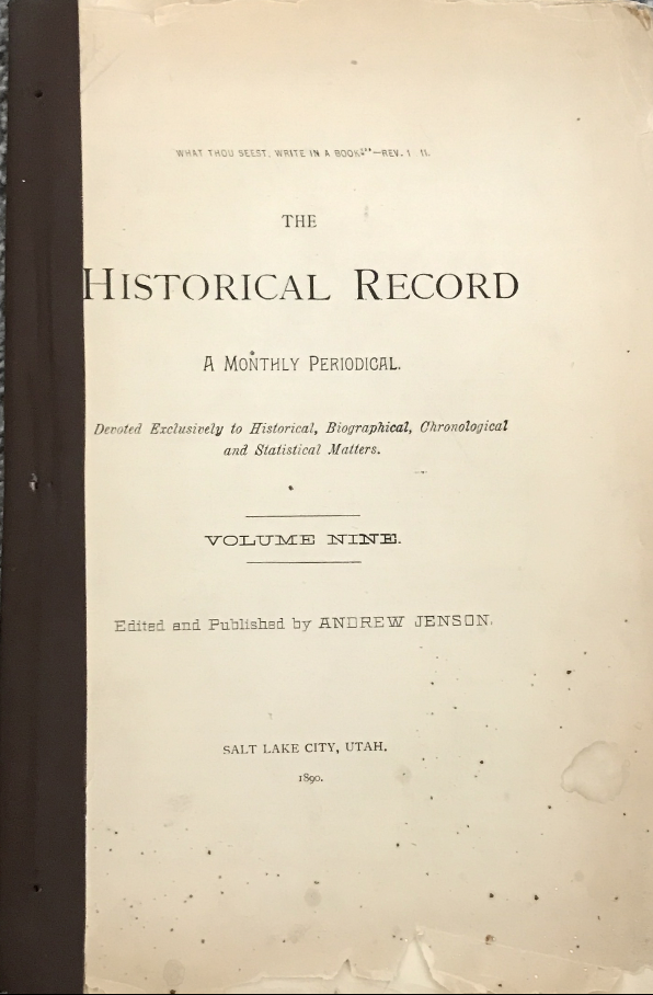 1890 ~ The Historical Record ~ Volume Nine