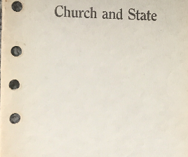 The Right Relation of Church and State