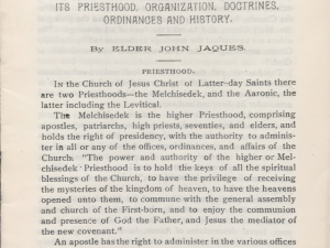 Elder John Jaques ~ The Church of Jesus Christ of Latter-day Saints