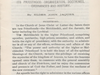Elder John Jaques ~ The Church of Jesus Christ of Latter-day Saints