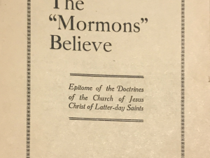 Pres. Charles W. Penrose ~ What The “Mormons” Believe