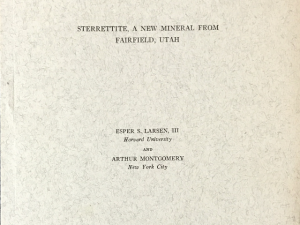 1940 ~ Esper S. Larsen, III ~ Sterrettite, A New Mineral From Fairfield, Utah ~ The American Mineralogist, Vol. 25, pp. 513-518, August