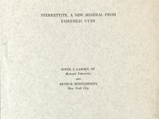 1940 ~ Esper S. Larsen, III ~ Sterrettite, A New Mineral From Fairfield, Utah ~ The American Mineralogist, Vol. 25, pp. 513-518, August