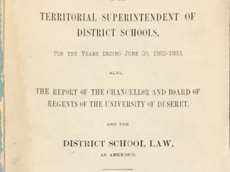 1884 ~ Biennial Report of the Territorial Superintendent of District Schools, For The Years Ending June 30, 1882-1883