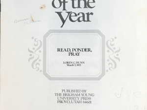 1972 ~ Speeches of the Year ~ Read, Ponder, Pray