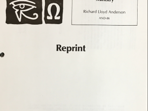 Richard Lloyd Anderson ~ Imitation Gospels and Christ’s Book of Mormon Ministry ~ AND-86