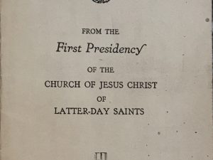 1933 ~ Official Statement ~ From The First Presidency of the Church of Jesus Christ of Latter-day Saints