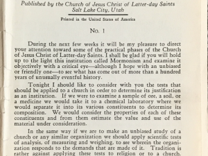 1931 ~ Dr. Franklin S. Harris ~ Tests of a Church ~ No. 1